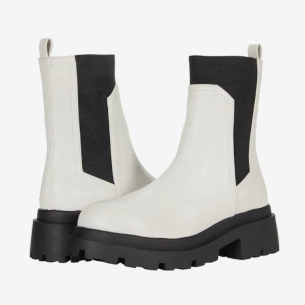 Dolce Vita Brody Chunky Chelsea Off White Boot Size 10